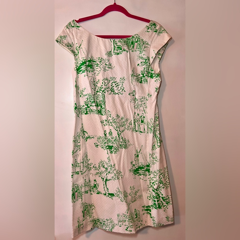 Lilly Pulitzer Allura Dress Spring Fever Toile Size 14 Cotton Jacquard